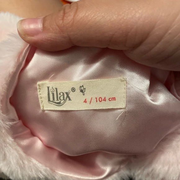 Lilax Girls Soft Pink faux fur long sleeve dress cover up size 4 - Picture 4 of 4